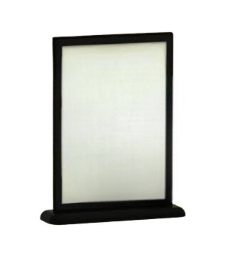 A4 Porte-affiche en acrylique avec base en aluminium, support en plastique transparent pour affichage de table, présentoirs en plastique A4, support de menu double face pour tables